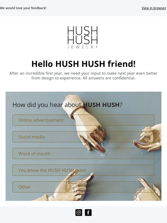 We want to hear from you!