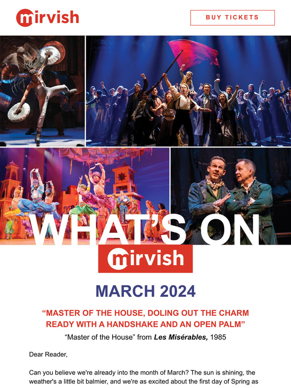mirvish What's On Mirvish March 2024 Milled