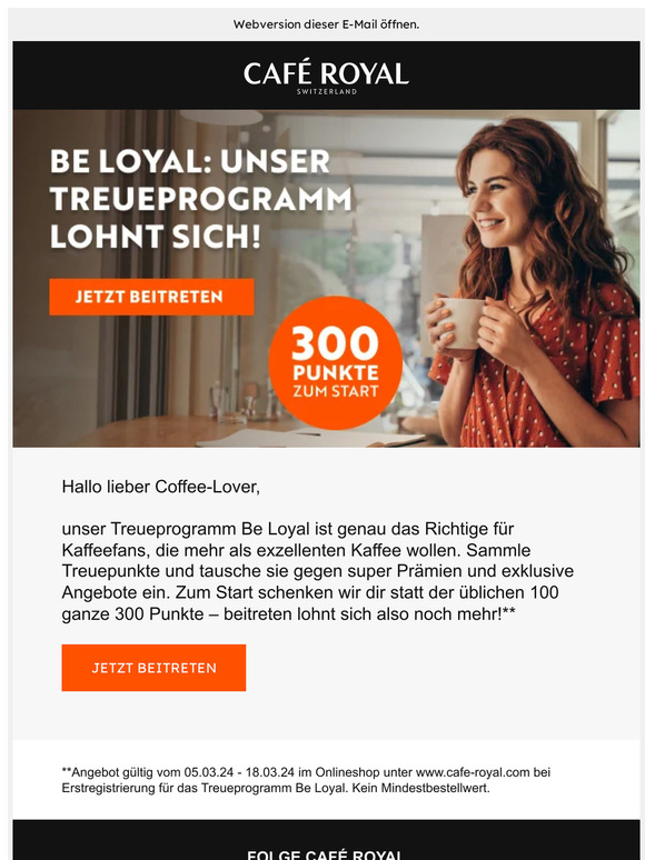 Entdecke unser Treueprogramm: 300 Punkte für dich zum Start!