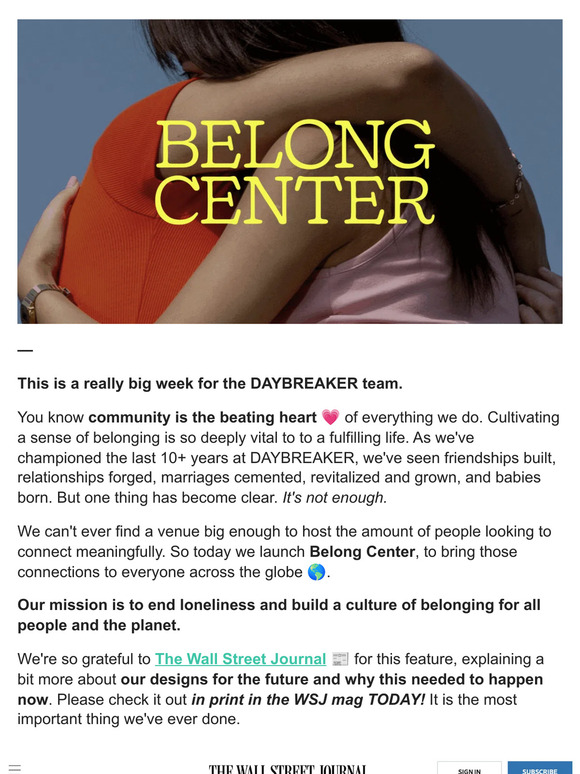 Introducing Belong Center 💕