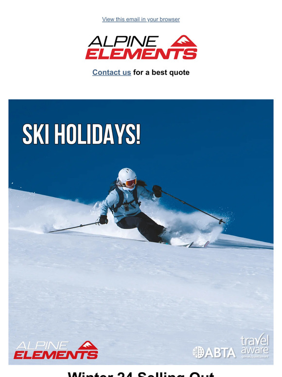 Alpine Elements Last Chance Ski Holidays 2024 & Earlybird Offers 2025