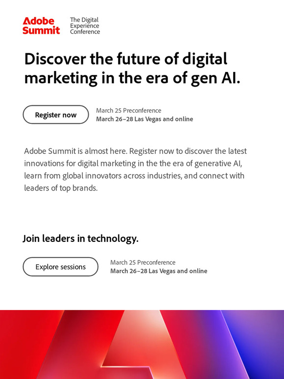 Discover the future of digital marketing in the era of gen AI at Adobe Summit