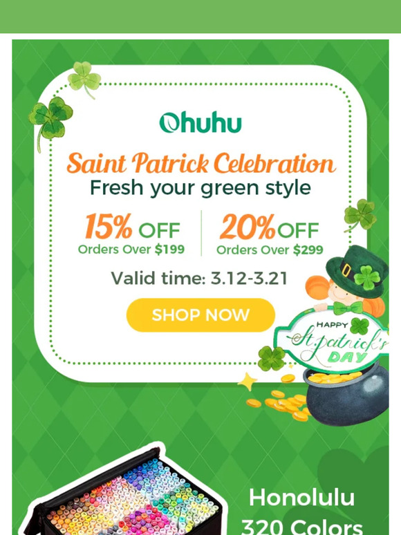 Get up to 20% Off Your Order Now! 🍀