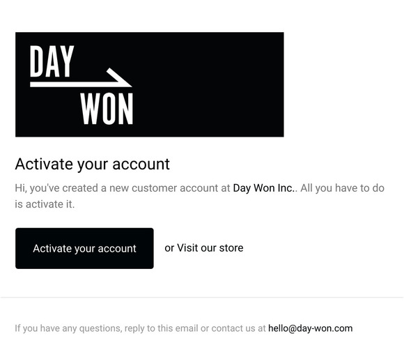 Customer account activation