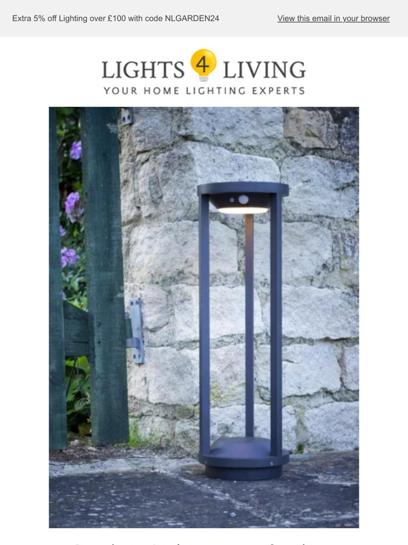 Beautiful Garden Lights and 5% off Outdoor Lighting over £100 at Lights4living!