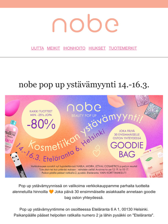 POP UP YSTÄVÄMYYNTI