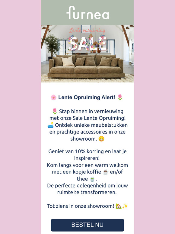 🌸 Lente Opruiming Sale bij Furnea!