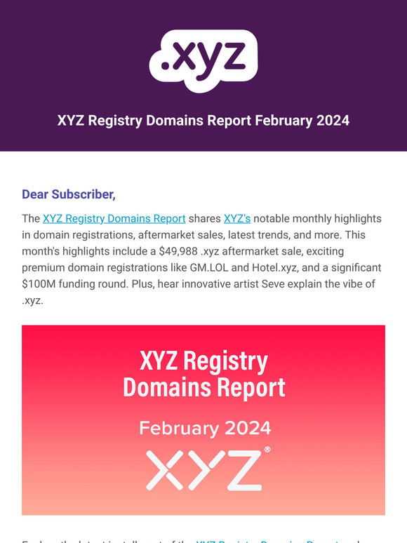 Unlock the XYZ Registry February Domains Report