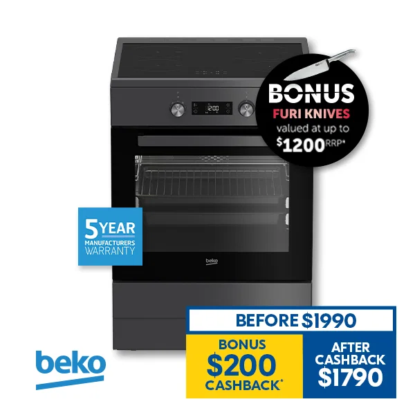 BEKO 60CM FREESTANDING INDUCTION COOKER - ANTHRACITE