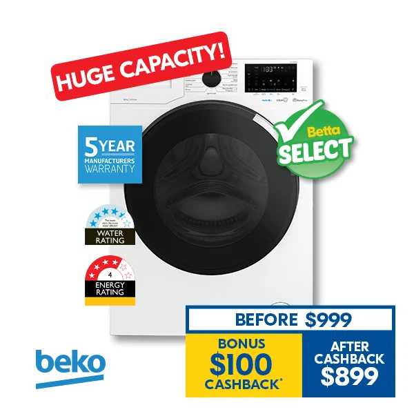 BEKO 10KG FRONT LOAD WASHER WITH STEAMCURE