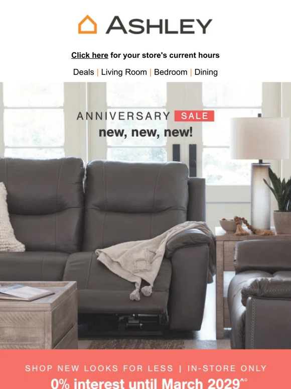 Ashley Furniture Exclusive offer Enjoy 0 interest until 2029 for
