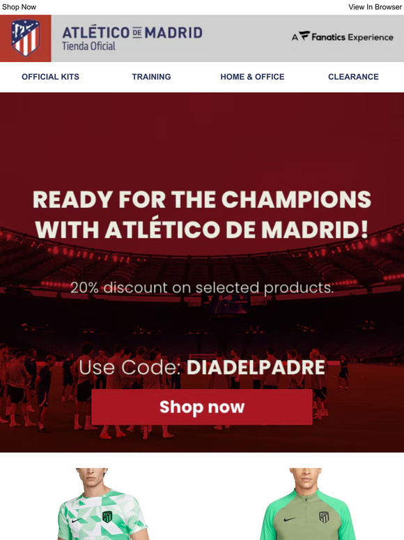 Ready for the Champions League? Now 20% Off Selected Products!