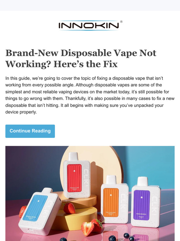 Innokin Technology BrandNew Disposable Vape Not Working? Here’s the Fix Vaping 101 Milled