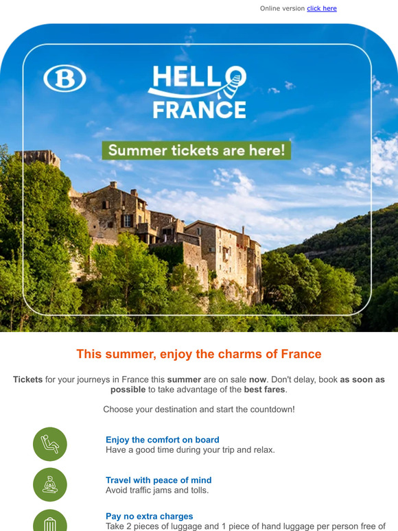 ☀️ Hello France: summer tickets now available