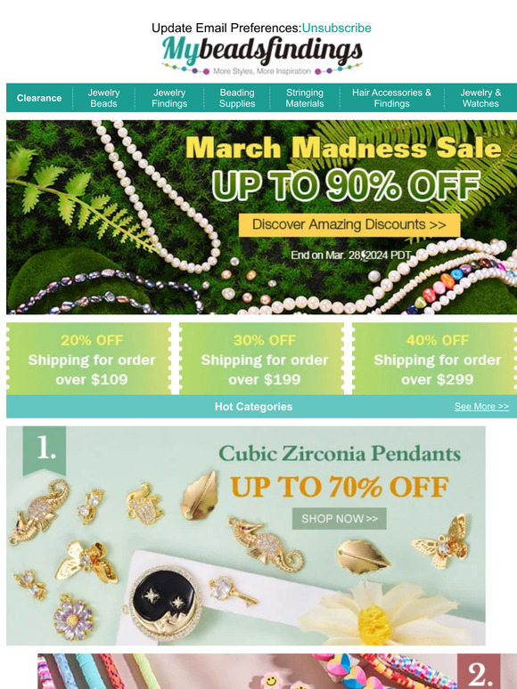 Mybeadsfindings March Madness Sale