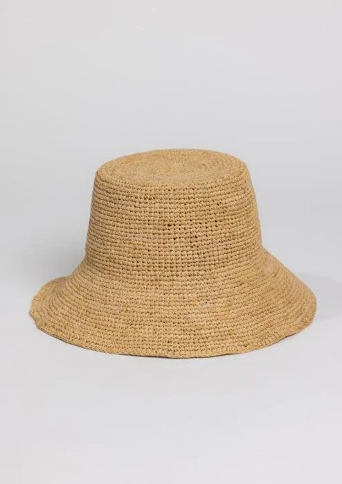 Image of Chic Crochet Bucket Hat- Natural