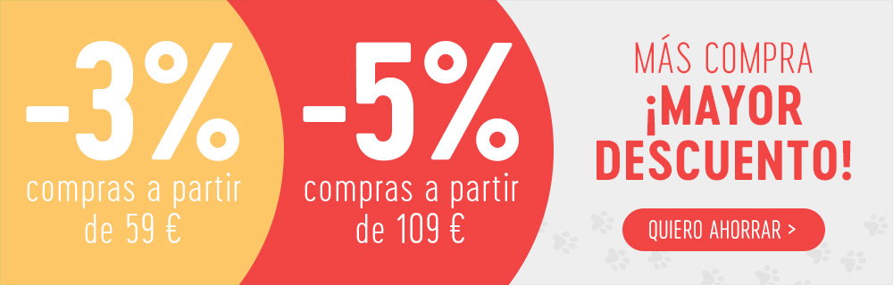 Más compra ¡mayor descuento! Hasta un 5% en todo