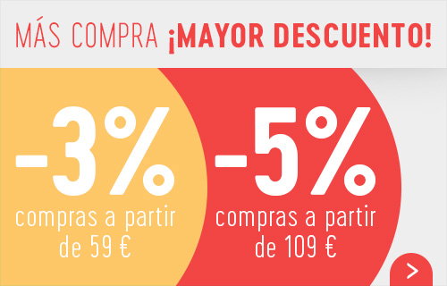 Más compra ¡mayor descuento! Hasta un 5% en todo