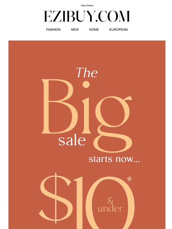 EziBuy Limited: BIG News: $10* & Under SALE Starts Now!