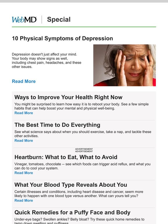 10 Physical Symptoms of Depression