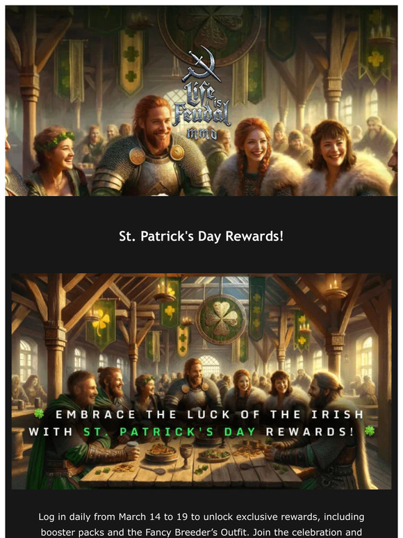 🍀 Embrace the luck of the Irish with St. Patrick's Day rewards!