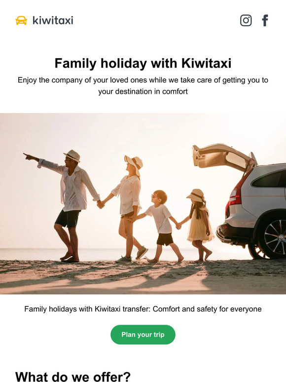 Family holidays with Kiwitaxi transfer: Comfort and safety for everyone 👌