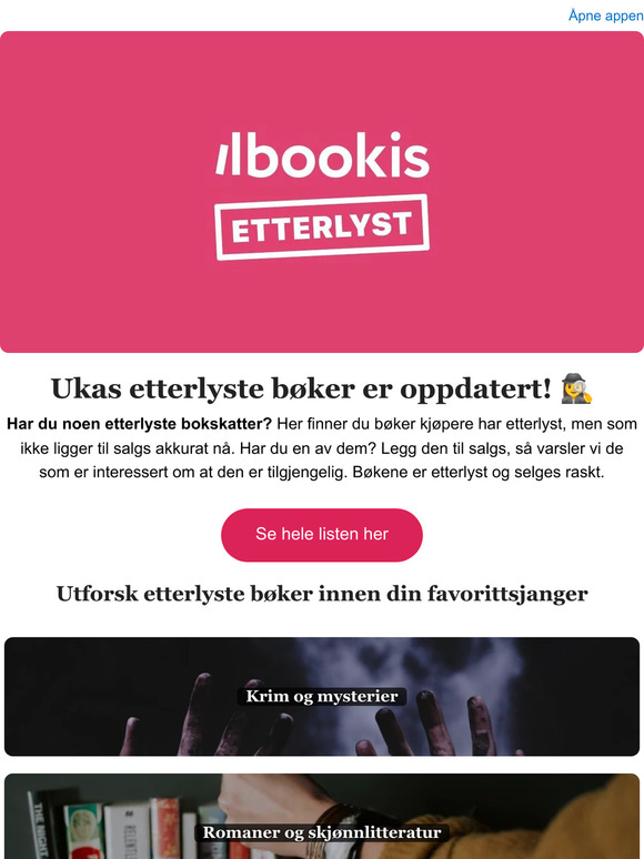 Ukas etterlyste på Bookis 🕵️‍♀️📚