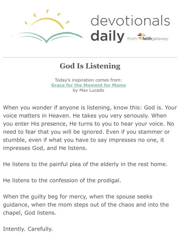 when you want to talk, God will listen