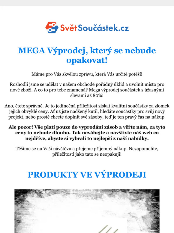 🎉 Mega Výprodej Součástek - Slevy Až 80%! 🚀