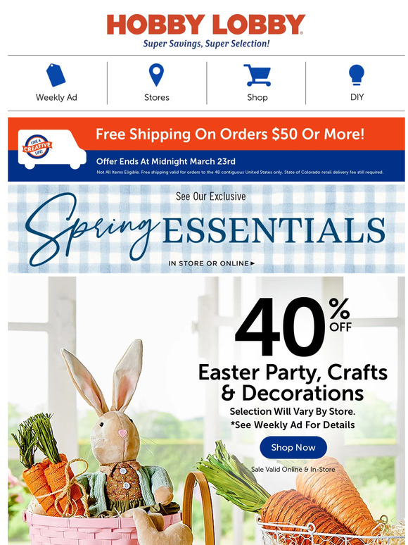 90% Off Easter Clearance at Hobby Lobby