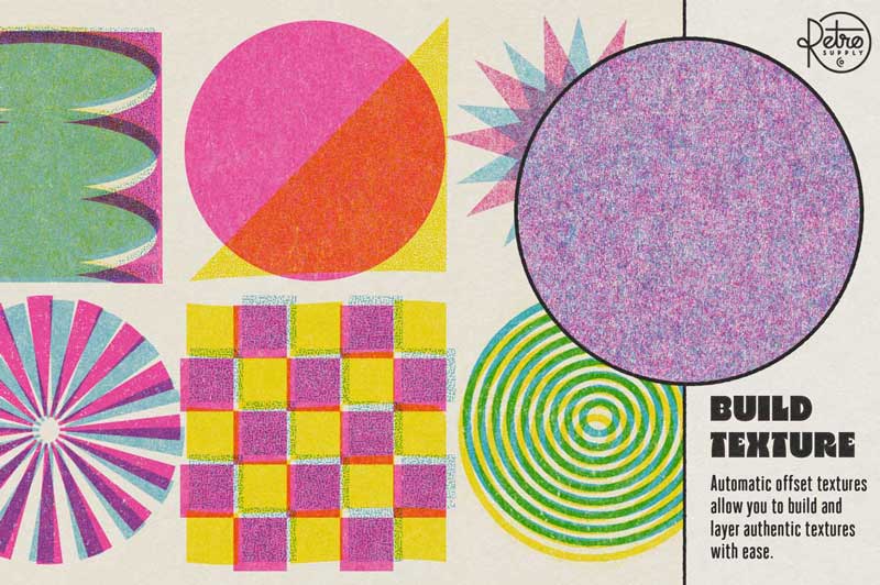 Example or authentic Risograph layering texture