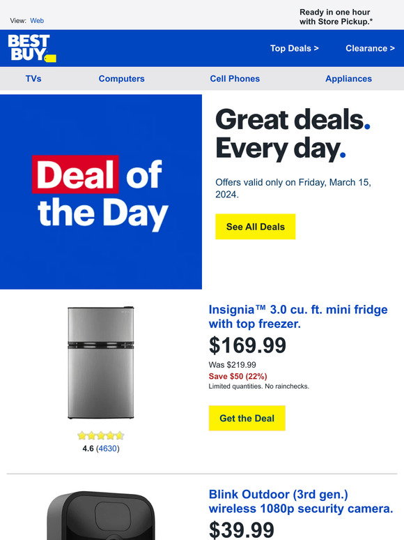 Best Buy: Today only: $169.99 for an Insignia 3.0 cu. ft. mini fridge ...