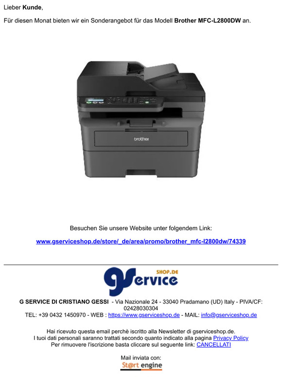 UNSER BESTES FRUHLINGSANGEBOT  Brother MFC-L2800DW