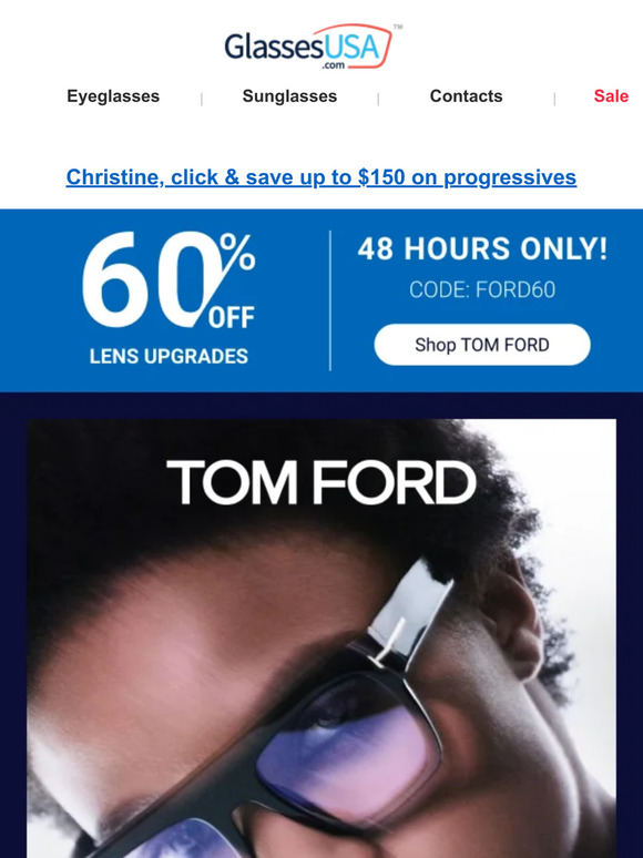 👓 TOM FORD EXCLUSIVE 🕶️ 60 OFF lens upgrades! Milled