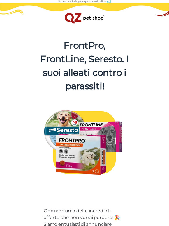 Offerte esclusive su Frontpro, Frontline e Seresto: protezione e risparmio garantiti con QZ!