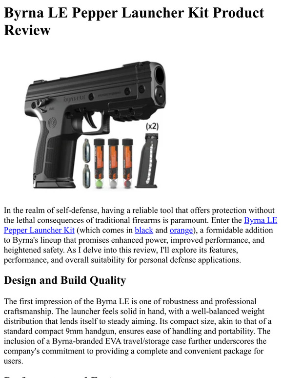 Byrna LE Pepper Launcher Kit Product Review