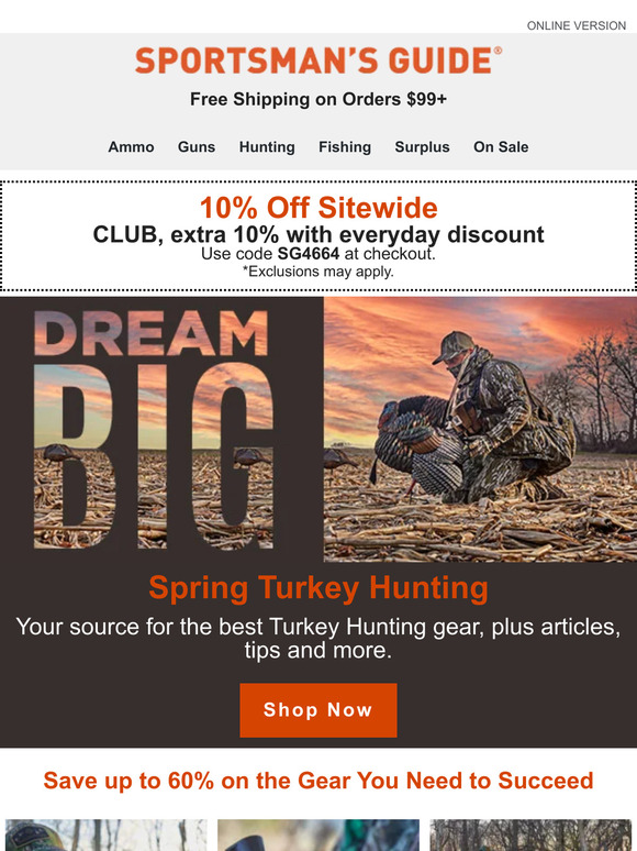 Sportsman's Guide 1 Day Only Save 10 Off Your Order Milled