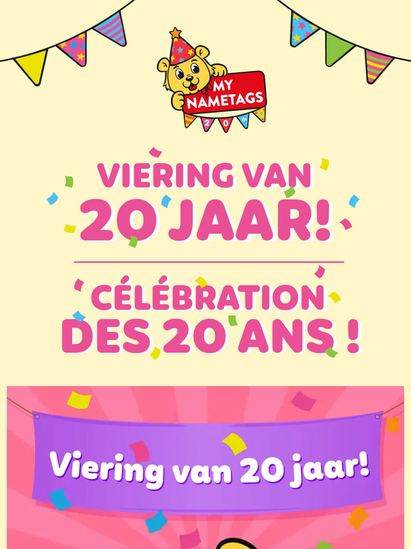20 jaar met My Nametags! | 20 ans avec My Nametags !