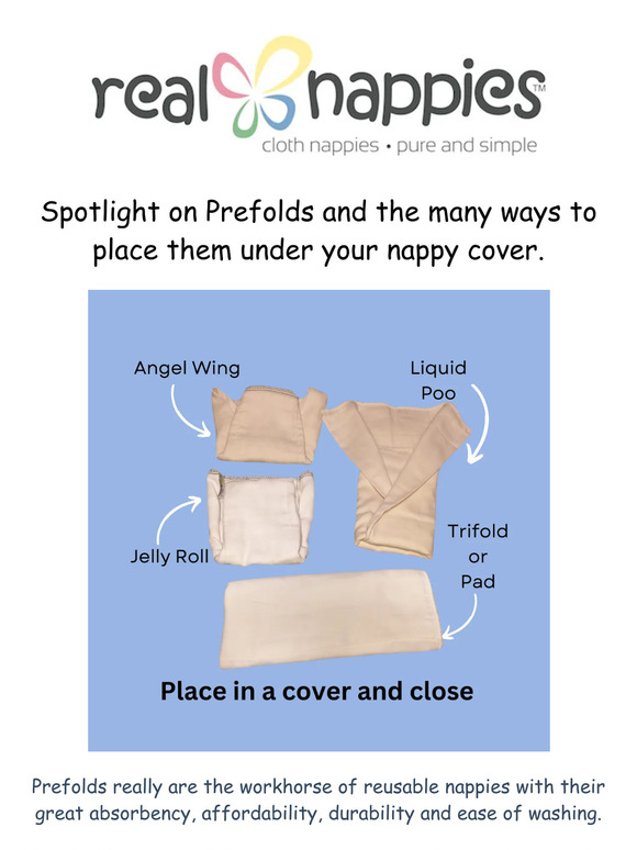 Prefold nappy inserts and the many ways to use them.