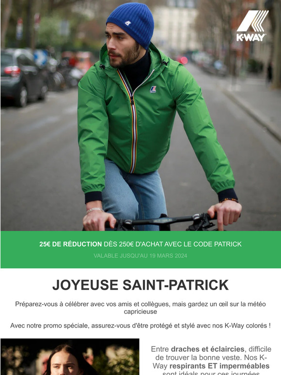 Météo capricieuse pour la Saint-Patrick ? K-Way vous protège !