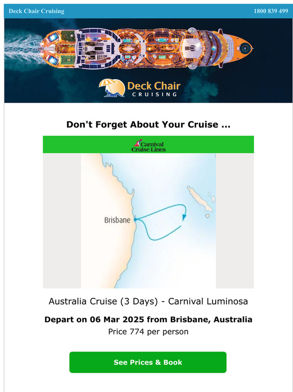 Deck Chair Cruising: Australia Cruise (3 Days) - Carnival Luminosa | Milled