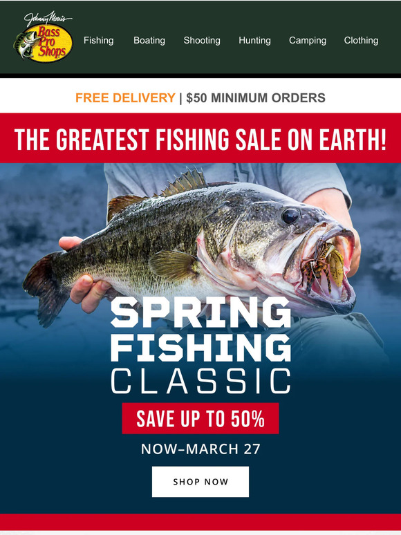 Bass Pro Shops Lucky You! Save Up To 50 Off During The Spring Fishing