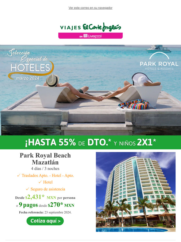 , 🏨¡Selección Especial de Hoteles Park Royal desde 9 MSI*!