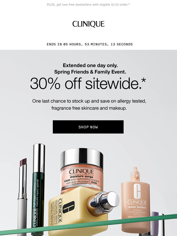 Clinique Email Newsletters Shop Sales, Discounts, and Coupon Codes