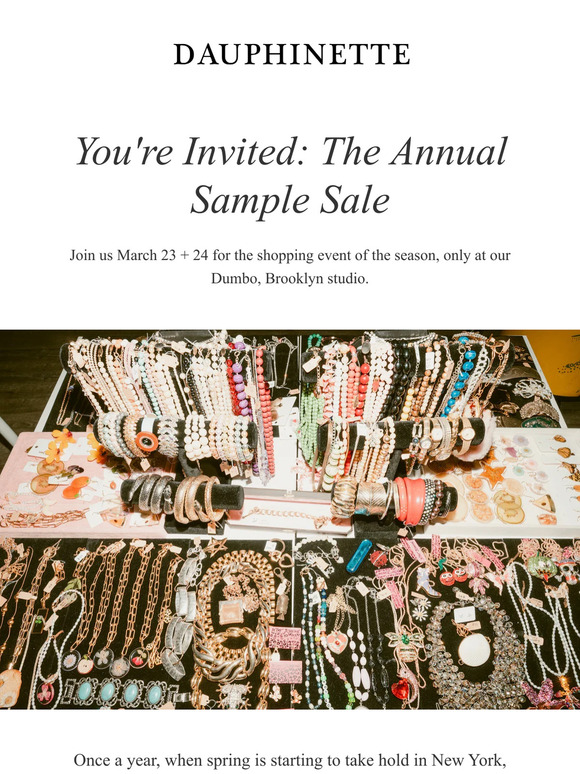 Invitation | DAUPHINETTE'S ANNUAL SAMPLE SALE IN BROOKLYN | March 23 + 24