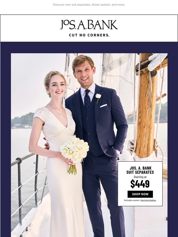 JoS A. Bank For that spring wedding on your calendar. Milled