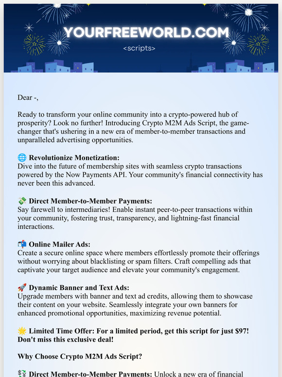 Unleash Prosperity with Crypto M2M Ads Script! 🚀