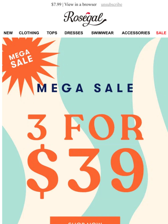 MEGA SALE | 3 for $39