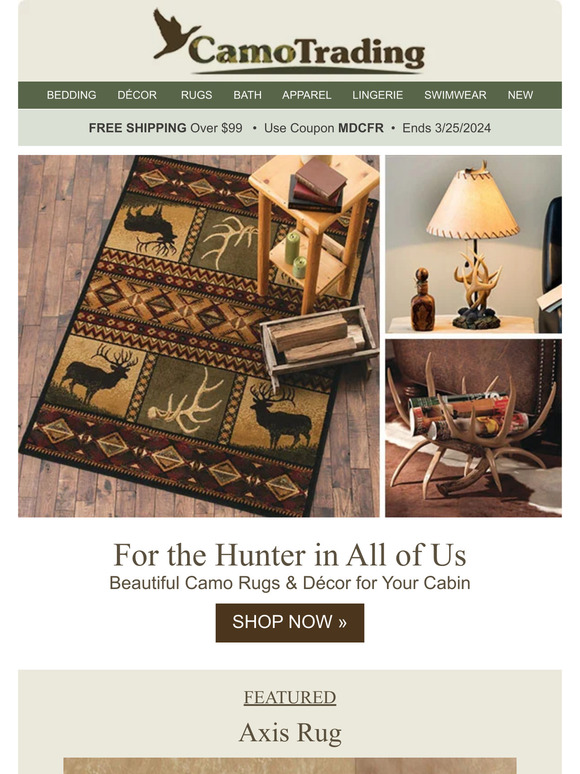 Decorate with Camo Rugs & Décor