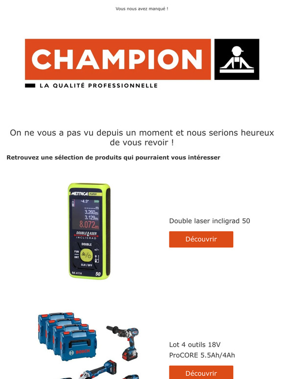 Bonjour —, nous avons pensé à vous !